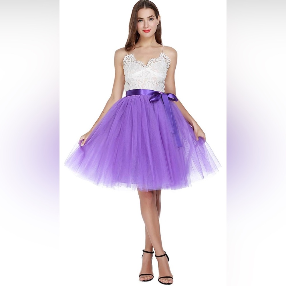 Purple Tulle Tutu Skirt